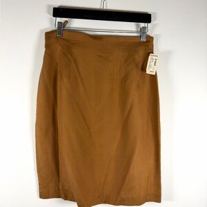 VTG 100% Silk Spenser Jeremy Camel/Tan Pencil Skirt